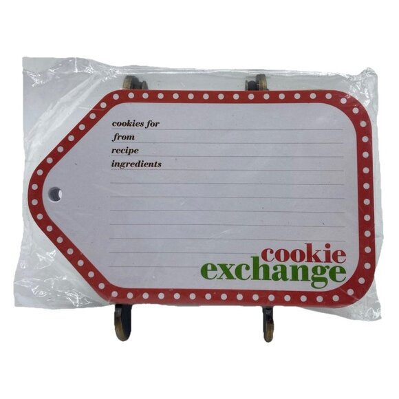 Vintage Crate & Barrel Cookie Exchange Tags Recipe Cards New Sealed Package Xmas - Picture 1 of 11